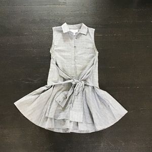 Derek Lam Collard Shirt Dress: seersucker - collard - denim - shirt dress